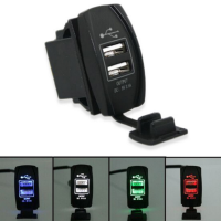 12V 24v Waterproof Auto Motorcycle 5v 3.1A 2 Ports Usb Power Adapter Charger