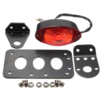 12V Side Mount License Plate Frame Bracket Tail Light For Harley