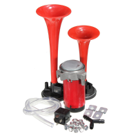 12V Twin Loud Trumpet Air Horn Set With Compressor Car Boat Truck