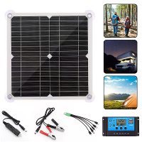 12V 12W Zonnepaneel Dual USB 5V Zonnepaneel Acculader Controller Kamperen Hiken Monokristallijn Zonnecel Boot Auto Thuis