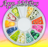 12X3d Style Flower Fruit Slice Nail Art Tips Decoration