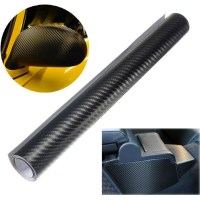 12X60 Inch 4d Carbon Fiber Black Vinyl Vehicle Wrapping Sticker Film
