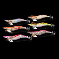 13.5Cm Reflective Squid Hook Fishing Lures Squid Jigs Lures Wood Shrimp Bait Lures Lure
