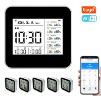 13 In 1 Tuya WIFI Intelligente Thermometer Hygrometer Binnen Nauwkeurige Temperatuur Vochtigheidsmeter Monitor met Tijd/