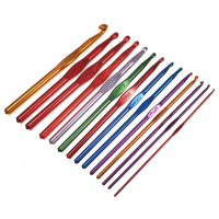 14Pcs Multicolor Aluminum Crochet Hooks Knitting Needles