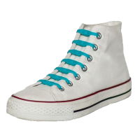 14X Shoeps elastische veters aqua blauw kinderen/volwassene