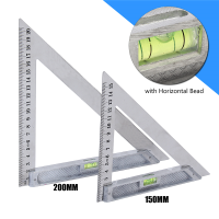 150Mm 200mm Triangle Ruler Measuring Tool 90° Alloy With Level Bubble