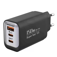 150W 3 poorts USB PD lader USB A+2USB C PD QC3.0 Snelle oplaadwandladeradapter EU stekker voor iPhone 17 17Pro Max 16 15