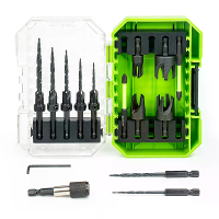 15PCS HSS HSS ontbraam boorset Set Verstelbare Diepte Tapse Boor voor Hout Zwarte Oxide Spiraalfluit Houtbewerkingsgeree