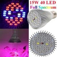 15W E27 Full Spectrum Plant Grow 40 Led Bulb Garden Greenhouse Plant Seedling Growth Ligh