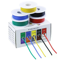 16/17AWG 4m/rol 5 kleuren Mix Doos Super Zachte Siliconen Draad Warmtebestendige Flexibele Verzilverd Koperen Gestrande