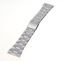 16 22Mm Silver Color Stainless Steel Strap With Push Button Watch Band
