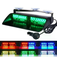 16 LED Voorruit Dash Strobe Lichtbalk Auto Vrachtwagen Schep type Waarschuwingsflitslamp Politielichten 12V Noodsignaal