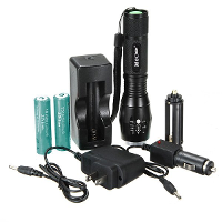 1600Lm Zoomable Cree Xm L T6 18650 Led Flashlight Suit