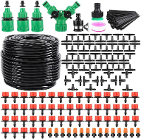 164 Ft 200PCS 50m Automatisch Watergeefsysteem Doe het zelf Buitentuin Druppelbewatering Sproeier Bloeiend Systeem