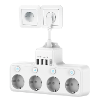 16A 4000W EU stekkerdoos 4 weg USB poort stopcontact Individueel schakelbaar thuisadapter Overspanningsbeveiliging