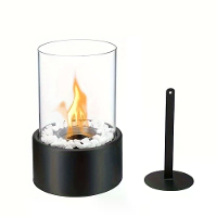 16X27cm Desktop Alcohol Kachel Lamp Binnen RVS Kleine Draagbare Verwarmingskachel Ronde Glazen Creatieve Atmosfeer Lamp