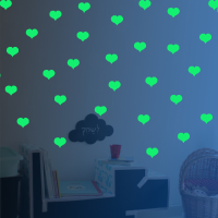 18Pcs 6x5cm Honana Fluorescent Glow Love Shape Wall Sticker Home Bedroom Decor