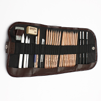 18Pcs Sketch Pencil Charcoal Extender Paper Pen Cutter Drawing Set Bag