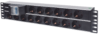 Intellinet 714051 19 inch Patchkast stekkerdoos 2 HE Geaarde contactdoos Zwart