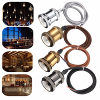 1M E27/e26 Copper Vintage Ceiling Pendant Cord Edison Light Bulb Socket Holder Ac 110v 240v
