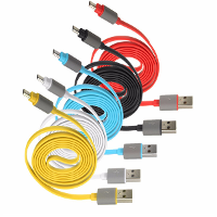 1M Flat Noodle Micro Usb Data Sync Charger Cable +anti Dust Cap For Phone Tablet