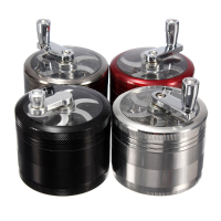 1Pc 4 Layer Aluminum Alloy Hand Crank Tobacco Herbal Grinder Smoke Crusher