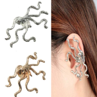 1Pc Gold Silver Alloy Octopus Animal Ear Cuff Clip Earring Jewelry