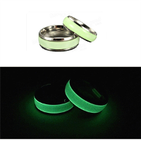 1Pc Titanium Steel Luminous Round Couple Finger Ring For Men Women