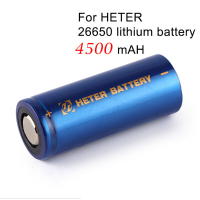 1Pcs Heter 26650 3.7V 4500mah Lithium Rechargeable Battery
