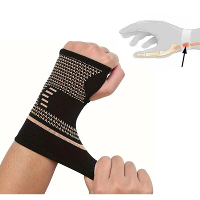 1PCS Sport Polsband Kopervezel Antislip Ademend Polsbescherming Mouw voor Gym Basketball Workout