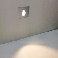 1W Square Aluminum Led Corner Wall Light Impaction Night Lamp