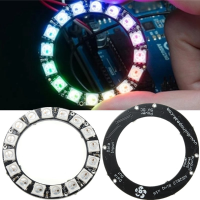 1X Rgb Led Ring 16 X Ws2812 5050 With Integrated Drivers Round Light Dc4v 7v