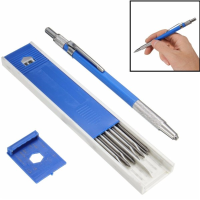 2.0 Mm 2b Lead Holder Metal Mechanical Drafting Drawing Pencil 12pcs Leads
