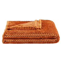 1+1 Gratis Leen Bakker   Plaid Ilona   Caramel   130x170 Cm   Polyester   Bruin