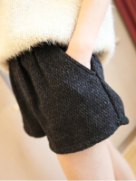 2 Color Low Waist Flower Wool Loose Pocket Boot Soft Shorts