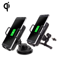 2 In 1 5v 2a Qi Wireless Car Mount Charger Dock Mount Holder For Samsung S8 S7