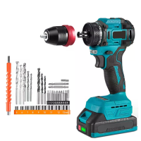 2 In 1 Borstelloze Draadloze Boor Elektrische Schroevendraaier Impact Multifunctioneel Krachtgereedschap voor Mak 21V Ba
