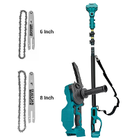 2 In 1 Borstelloze Motor Kettingzaag Polenzaag Combo Verstelbare Lengte 130 248 cm met Automatische Oiling 180 Graden Ve