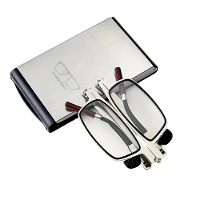 2 In 1 draagbare opvouwbare leesbril met metalen brillendoos,mobiele telefoonhouder,HD anti vermoeidheid,anti blauw lich