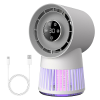 2 In 1 Muggendodende Mini Bureauventilator Met 2400mAh Batterij Elektrische Muggendoder USB Oplaadbare Ventilator Nacht