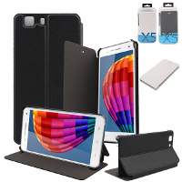 2 In 1 Pu Leather Stand Case Cover+glass Screen Film For Doogee X5