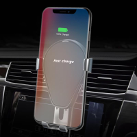 2 In 1 Qi Wireless Car Charger Gravity Linkage Auto Lock Phone Stand Holder For Samsung Iphone