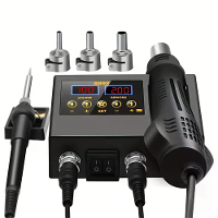 2 In 1 SMD soldeertstation hete luchtpistool 100 700W dubbele LCD display 100°C 480°C instelbare temperatuur revisietool