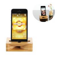 2 In 1 Wooden Sound Amplifier Bamboo Desktop Phone Holder Stand For Iphone Xiaomi Samsung Under 5.5 Inch