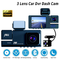 2 Inch IPS scherm Auto Dash Cam 3 Kanaals Rijrecorder G sensor Loop opname Parkeerbewaking