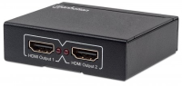 2 Poorten Hdmi Splitter Manhattan 207454 Led Weergave, Metalen Behuizing, 3d Weergave Mogelijk, Ultra Hd Geschikt, Vergulde Connectoren Zwart