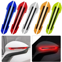 2 Stuks 3D auto bumper reflecterende strips auto achteruitkijkspiegel stickers veiligheid reflecterende stickers reflect
