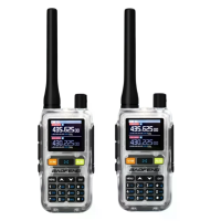 2 Stuks BAOFENG 5R Mini Walkie Talkie 999 Kanalen Dual Band PTT knoppen VHF UHF Frequentie VOXs Type C Snelle Opladen 16