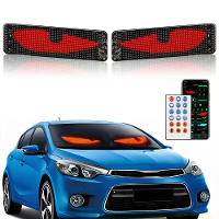 2 Stuks Duivel Ogen Verlichting APP Bediening LED Display USB Flexibel Scherm Paneel voor Auto Achterraam Dynamische Gep